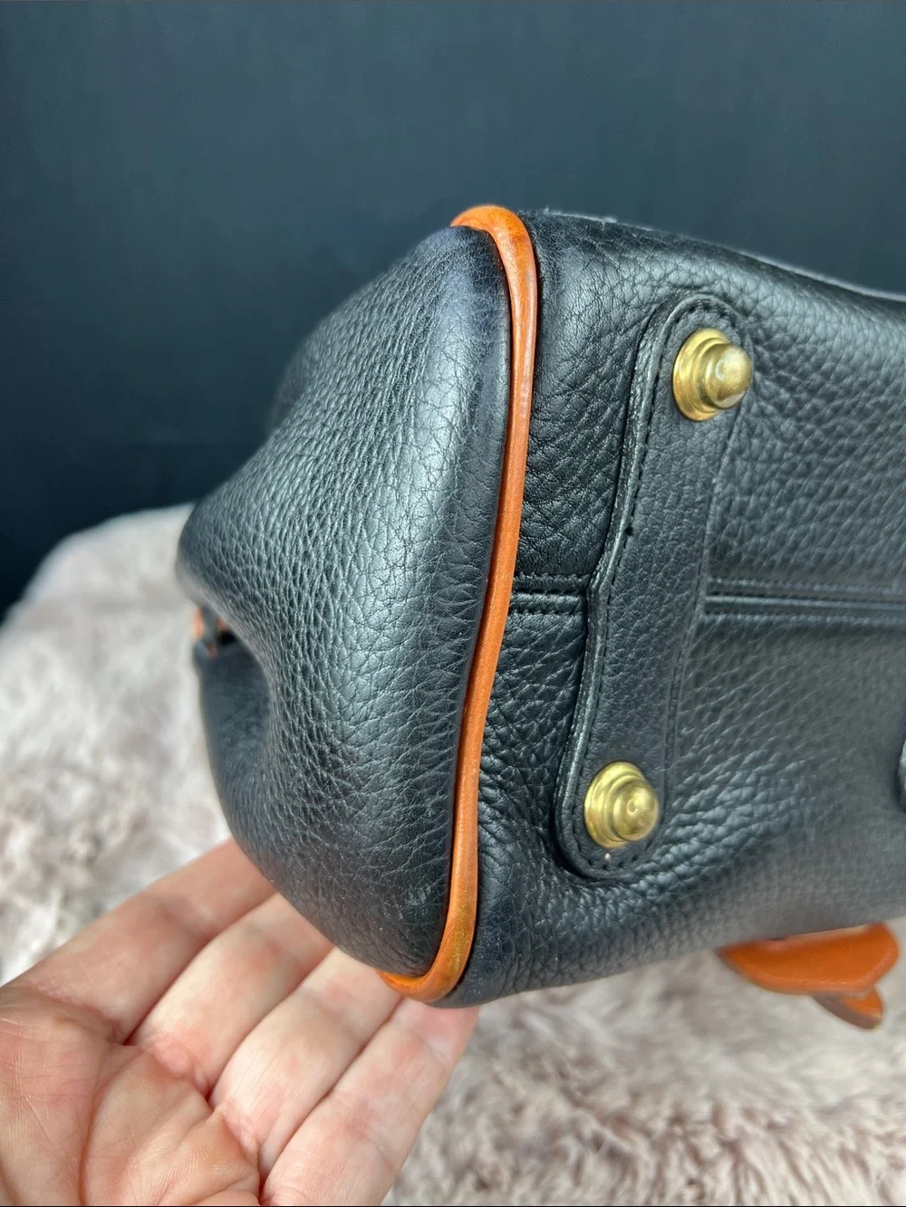 Dooney & Bourke Vintage All Weather Leather AWL Carrier Satchel Black USA